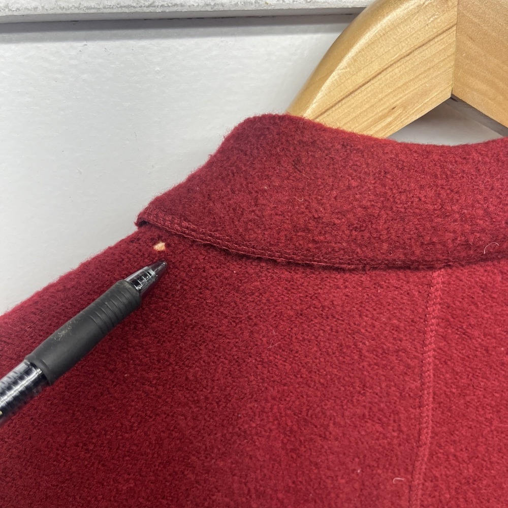 Vintage Charter Club Collared Cardigan Womens Petite Med Red Button Up 100% Wool - Picture 12 of 15
